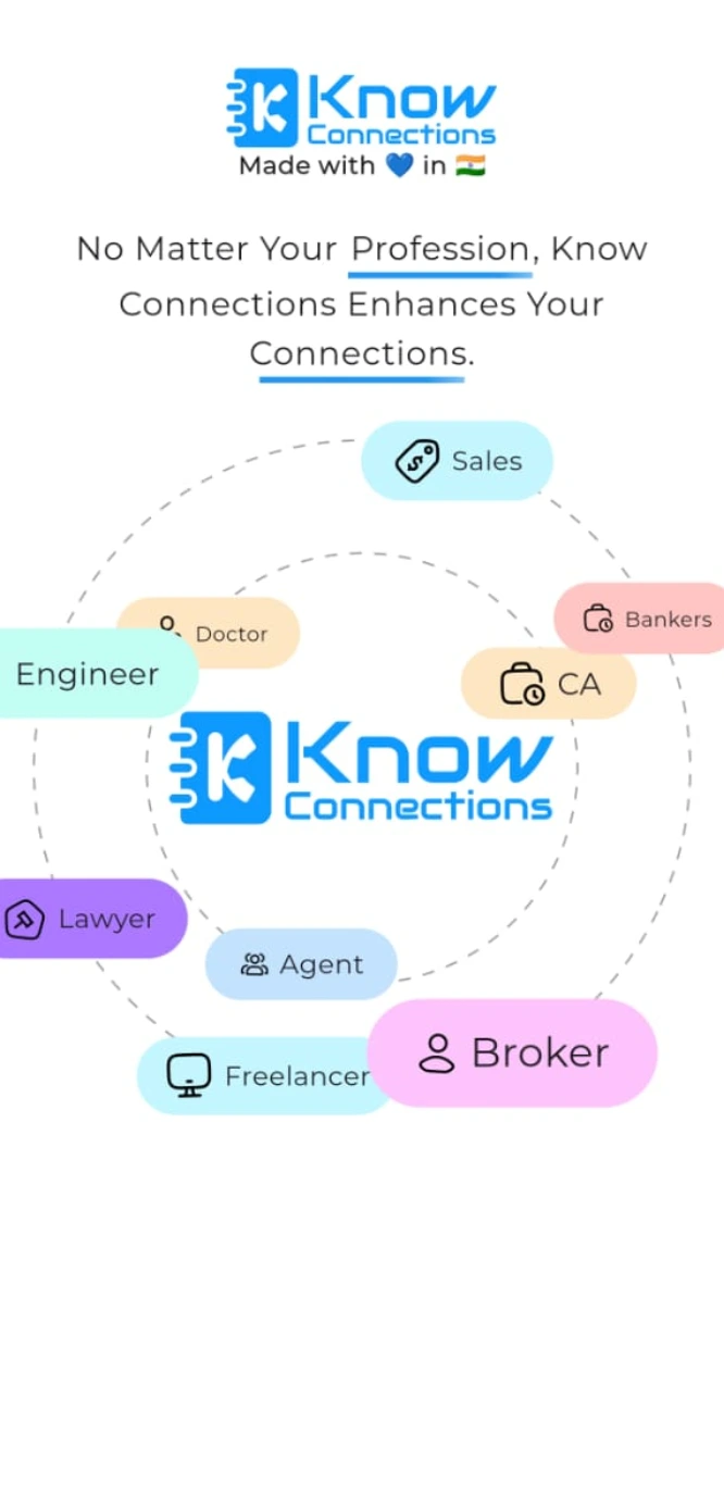 Know Connections app welcome screen